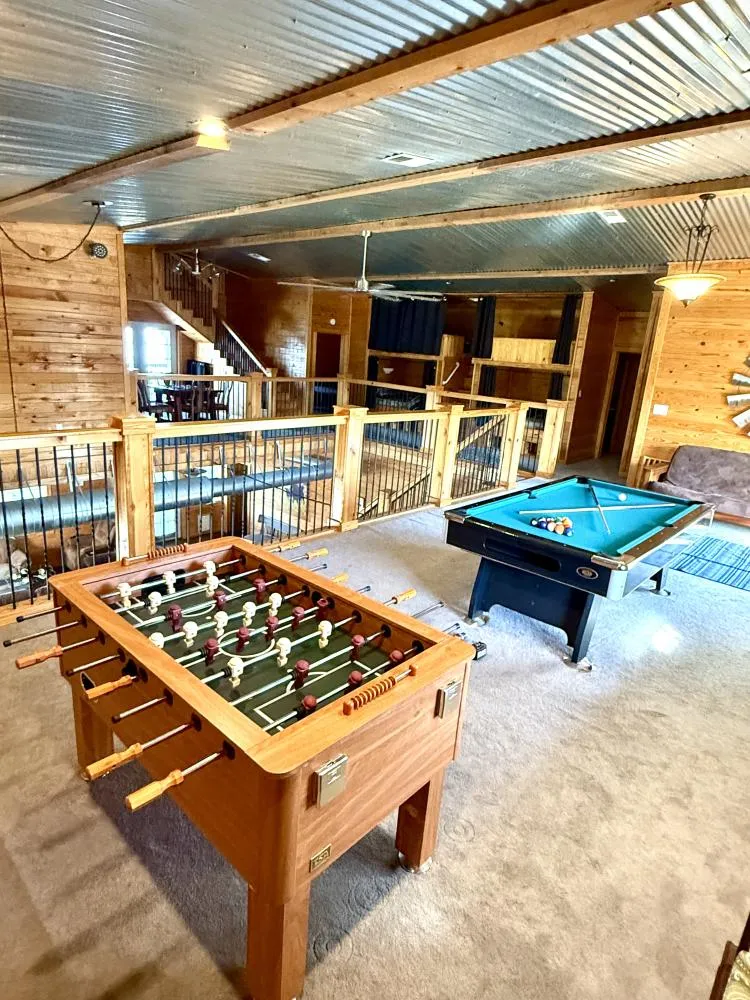 Pool table and Foos Ball for our competitive guests. Pool table and Foos Ball for our competitive guests.